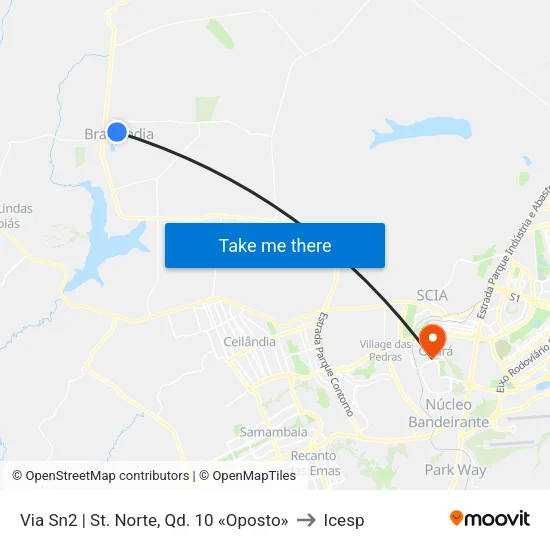 Via Sn2 | St. Norte, Qd. 10 «Oposto» to Icesp map