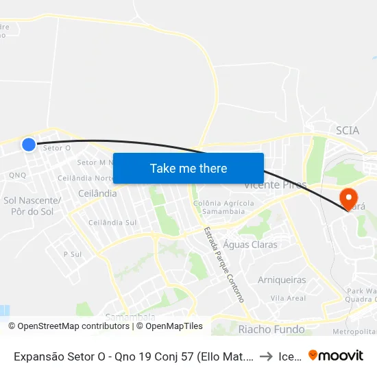 Expansão Setor O - Qno 19 Conj 57 (Ello Mat. Constr.) to Icesp map