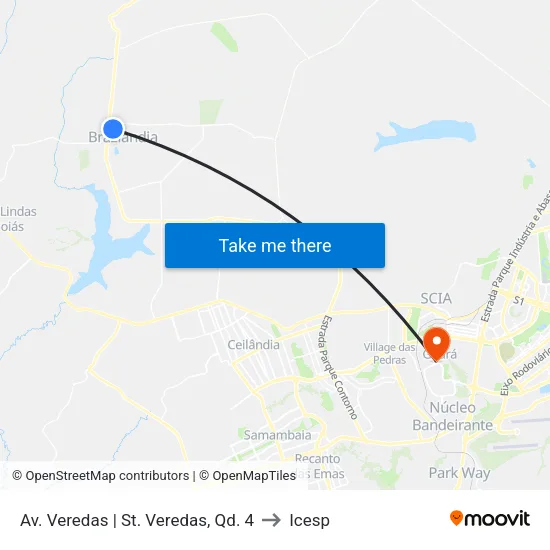 Av. Veredas | St. Veredas, Qd. 4 to Icesp map