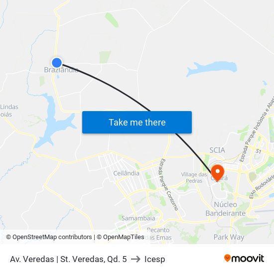 Av. Veredas | St. Veredas, Qd. 5 to Icesp map