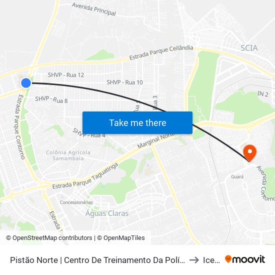 Pistão Norte | Centro De Treinamento Da Polícia Militar to Icesp map