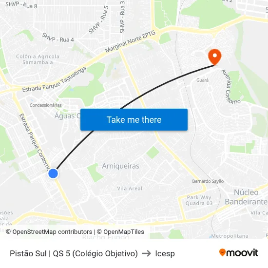 Pistão Sul | QS 5 (Colégio Objetivo) to Icesp map