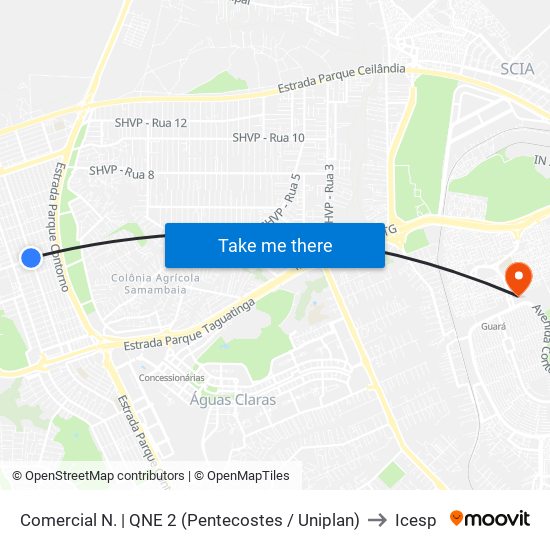 Comercial N. | QNE 2 (Pentecostes / Uniplan) to Icesp map