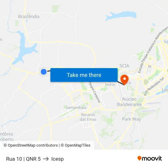 Rua 10 | QNR 5 to Icesp map