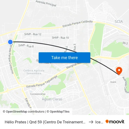 H. Prates | QND 59 (Centro de Treinamento PMDF) to Icesp map