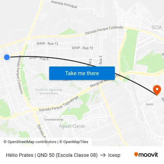 Hélio Prates | QND 50 (Escola Classe 08) to Icesp map