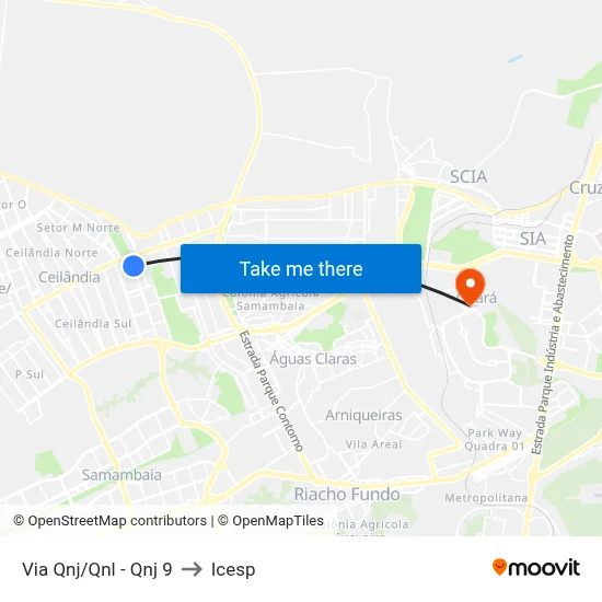 Via Qnj/Qnl - Qnj 9 to Icesp map