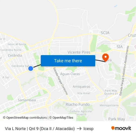 Via L Norte | Qnl 9 (Dca II / Atacadão) to Icesp map