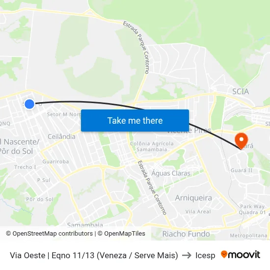 Via Oeste | Eqno 11/13 (Veneza / Serve Mais) to Icesp map