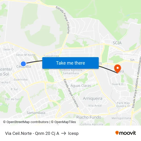 Via Ceil.Norte - Qnm 20 Cj A to Icesp map