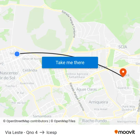 Via Leste - Qno 4 to Icesp map