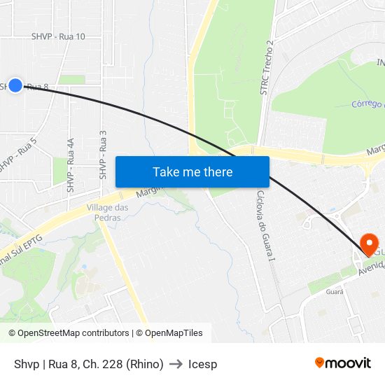 Shvp | Rua 8, Ch. 228 (Rhino) to Icesp map