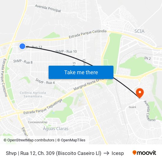 Shvp | Rua 12, Ch. 309 (Biscoito Caseiro Ll) to Icesp map