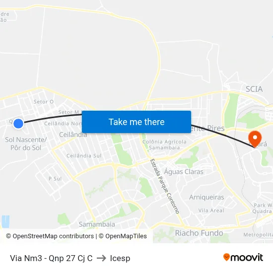 Via Nm3 - Qnp 27 Cj C to Icesp map