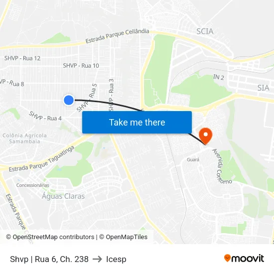Shvp | Rua 6, Ch. 238 to Icesp map