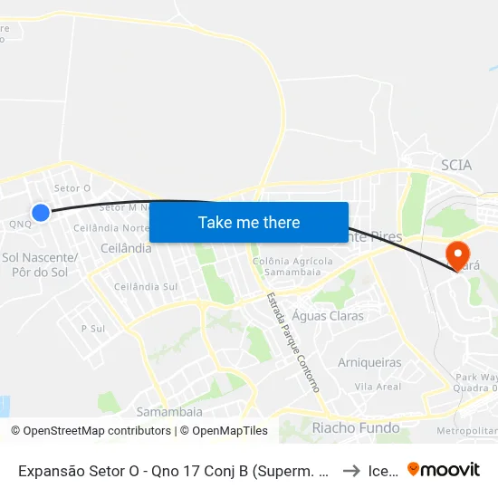 Expansão Setor O - Qno 17 Conj B (Superm. Mineirão) to Icesp map