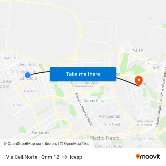 Via Ceil.Norte - Qnm 12 to Icesp map