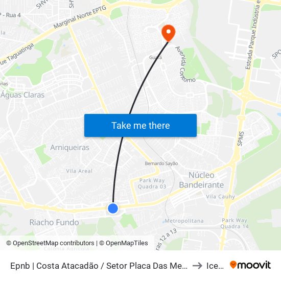 Epnb | Costa Atacadão / Setor Placa Das Mercedes to Icesp map