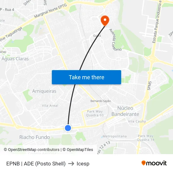 EPNB | ADE (Posto Shell) to Icesp map