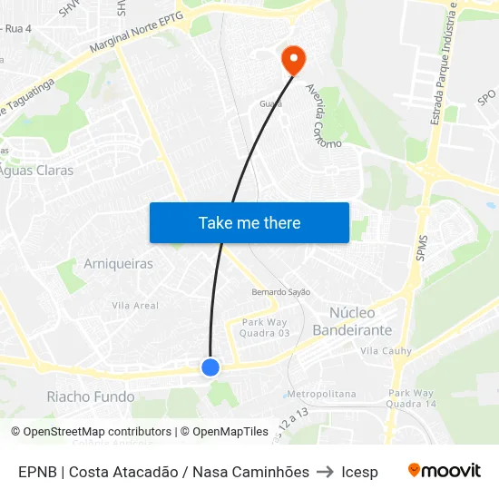 EPNB | Costa Atacadão / Nasa Caminhões to Icesp map