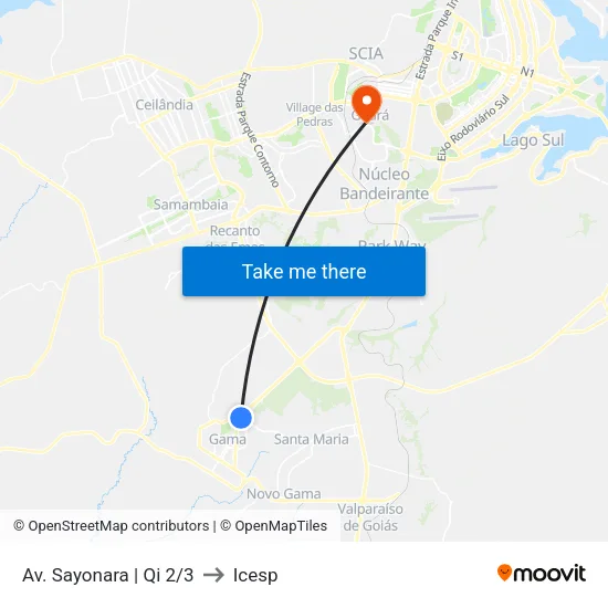Av. Sayonara | Qi 2/3 to Icesp map