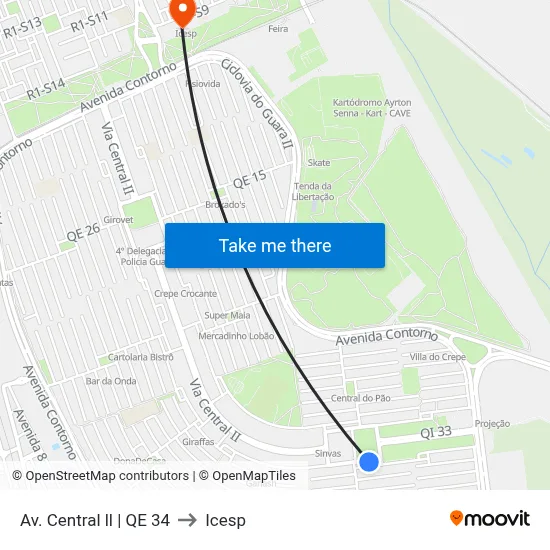 Av. Central ll | QE 34 to Icesp map