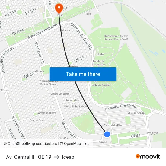 Av. Central ll | QE 19 to Icesp map