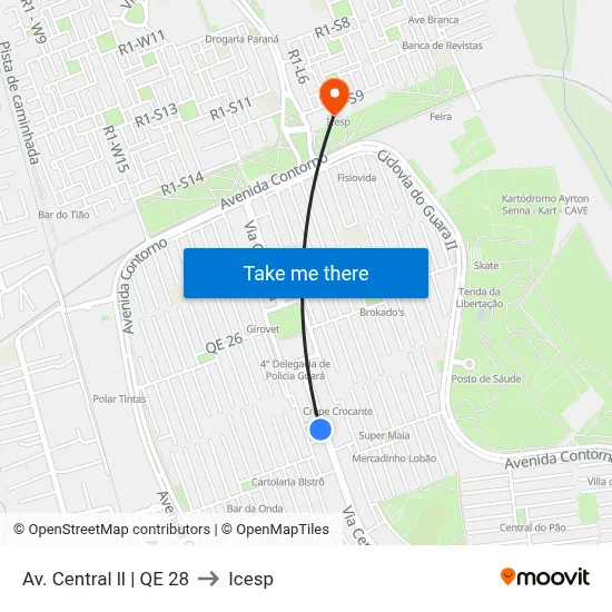 Av. Central ll | QE 28 to Icesp map
