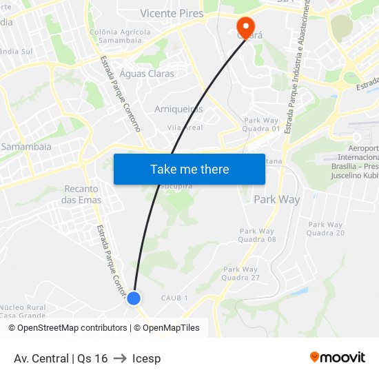 Av. Central | Qs 16 to Icesp map