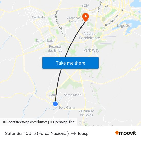 Setor Sul | Qd. 5 (Força Nacional) to Icesp map