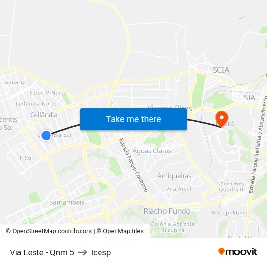 Via Leste - Qnm 5 to Icesp map