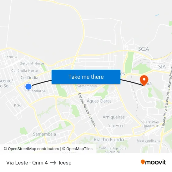 Via Leste - Qnm 4 to Icesp map