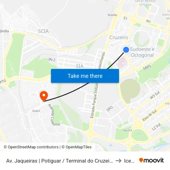 Av. Jaqueiras | Paroquia São Pio / Potiguar to Icesp map