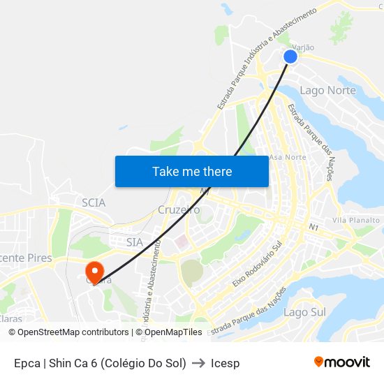 Epca | Shin Ca 6 (Colégio Do Sol) to Icesp map