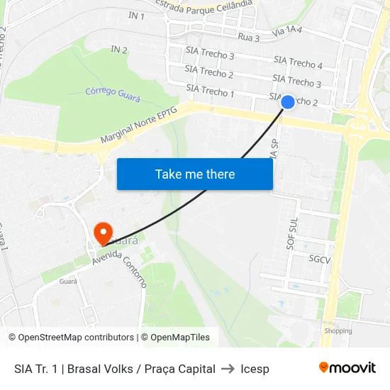 SIA Tr. 1 | Brasal Volks / Praça Capital to Icesp map