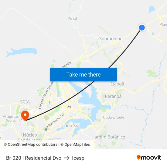 Br-020 | Residencial Dvo to Icesp map