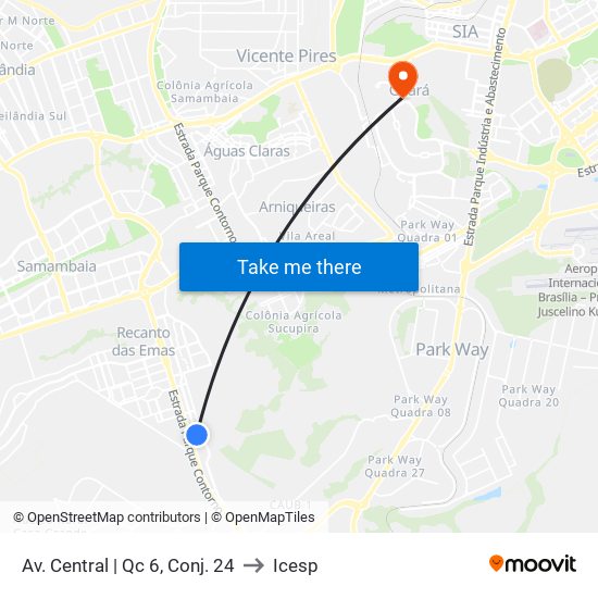 Av. Central | Qc 6, Conj. 24 to Icesp map