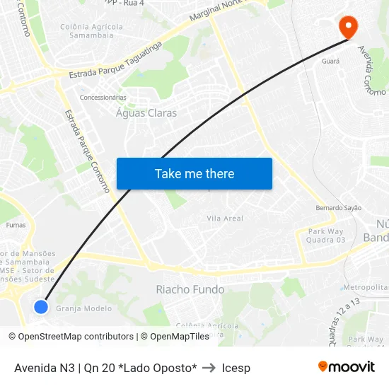 Avenida N3 | Qn 20 *Lado Oposto* to Icesp map