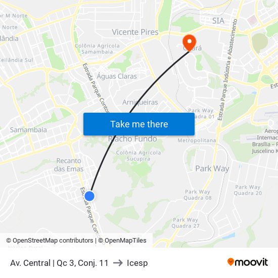 Av. Central | Qc 3, Conj. 11 to Icesp map
