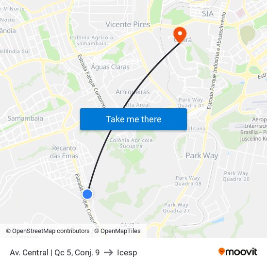 Av. Central | Qc 5, Conj. 9 to Icesp map