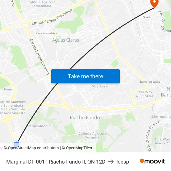Marginal DF-001 | Riacho Fundo II, QN 12D to Icesp map