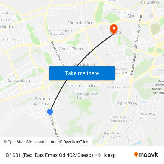 Df-001 (Rec. Das Emas Qd 402/Caesb) to Icesp map