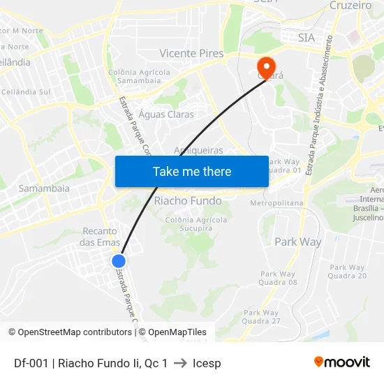 Df-001 | Riacho Fundo Ii, Qc 1 to Icesp map