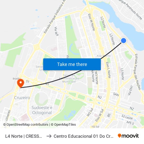 L4 Norte | CRESSPOM to Centro Educacional 01 Do Cruzeiro map