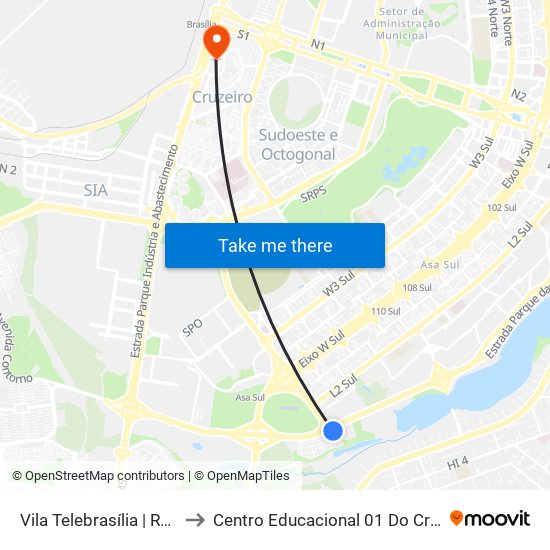 Vila Telebrasília | Rua 13 to Centro Educacional 01 Do Cruzeiro map