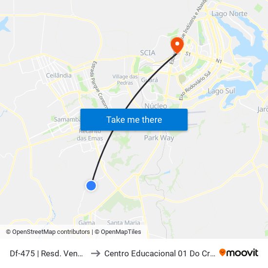 Df-475 | Resd. Vencedor to Centro Educacional 01 Do Cruzeiro map