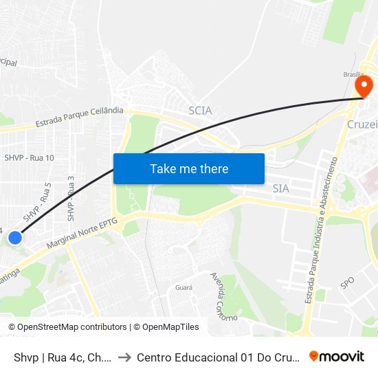 Shvp | Rua 4c, Ch. 16 to Centro Educacional 01 Do Cruzeiro map