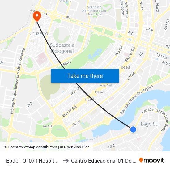 Epdb - Qi 07 | Hospital Daher to Centro Educacional 01 Do Cruzeiro map