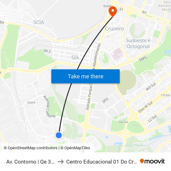 Av. Contorno | Qe 38/42 to Centro Educacional 01 Do Cruzeiro map