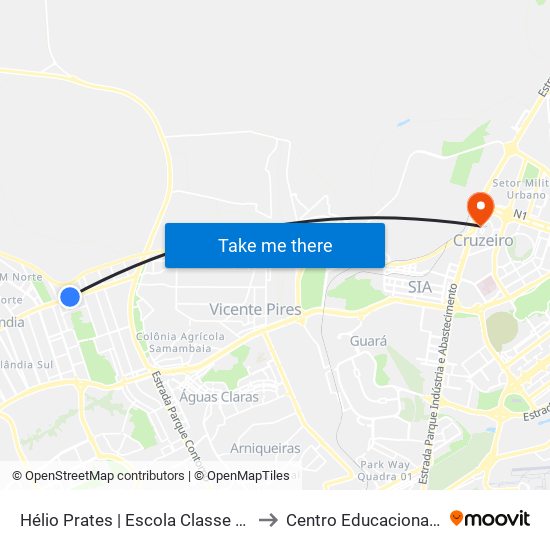 Hélio Prates | Escola Classe 12 / Feira Dos Goianos to Centro Educacional 01 Do Cruzeiro map